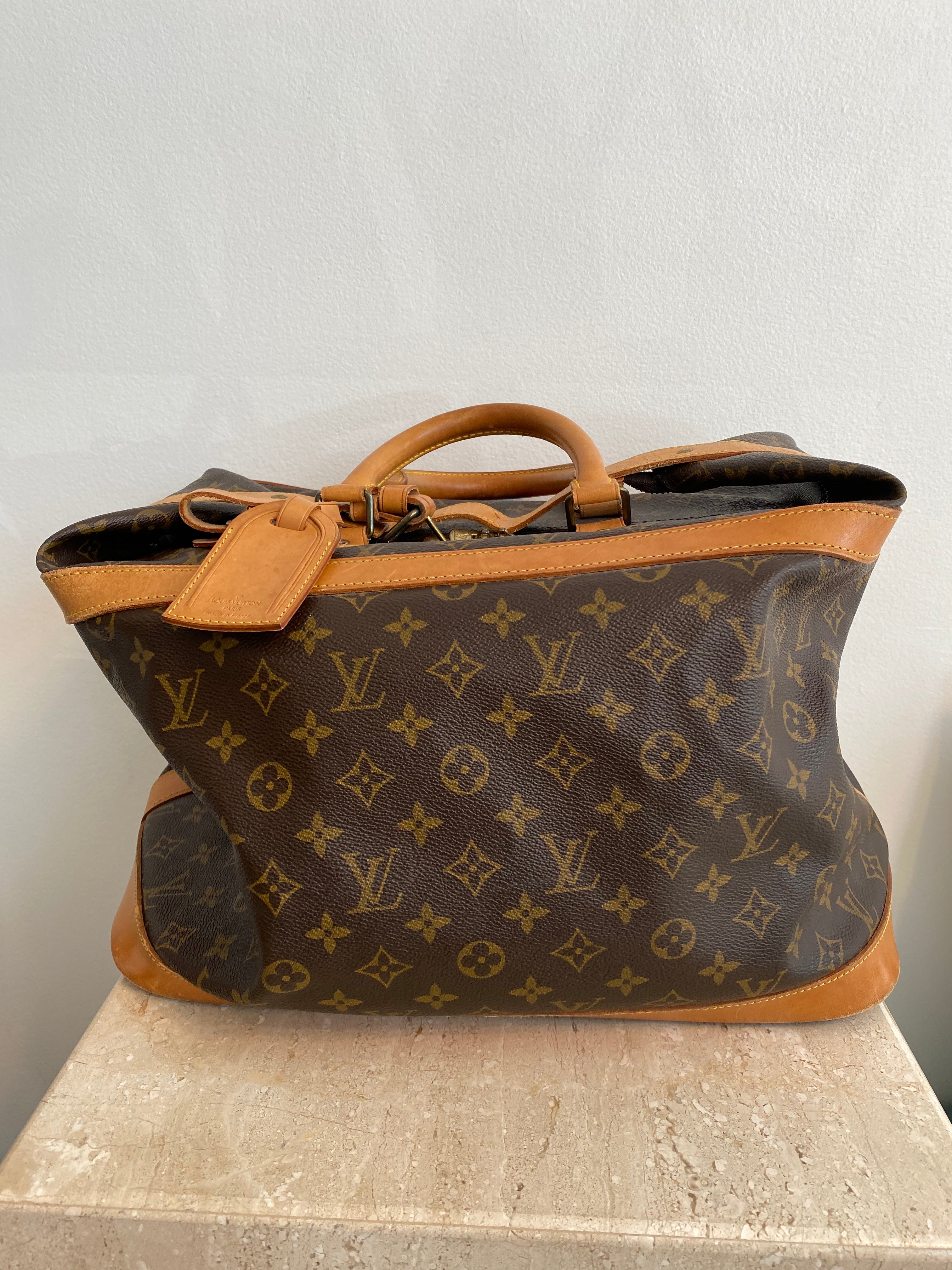 Lot Vintage Louis Vuitton Large Folding Garment Monogram Bag Circa 1975 #32 Lot Vintage Louis Vuitton Large Folding Garment Monogram Bag Circa 1975